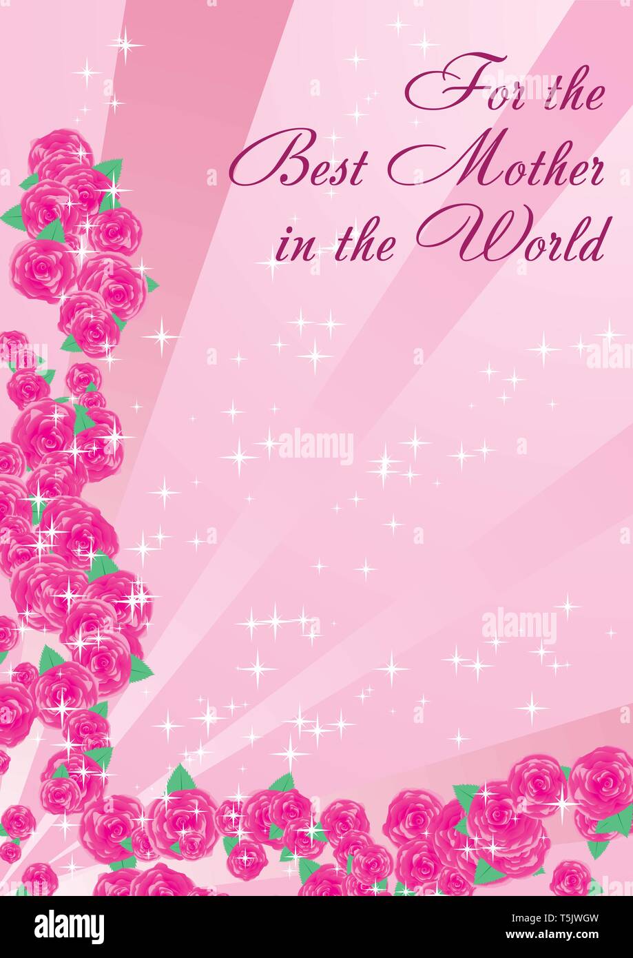 Vector background with roses for   Mother`s day Stock Vector